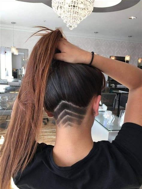 undercut long hair|long hair shaved underneath women.